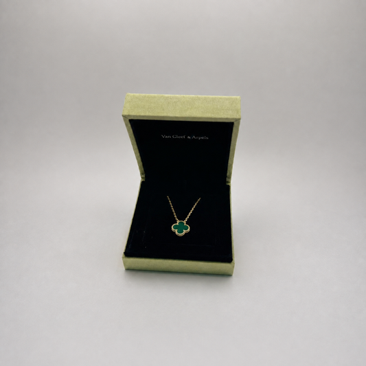 Collar Van Cleef trébol dorado verde malaquita - foto 16
