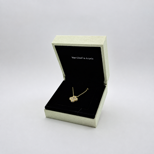 Collar Van Cleef trébol dorado con zirconias blancas - foto 7
