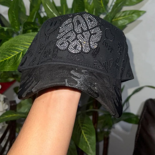 CAPNOWHITE-116 | Gorra Sad Boy Relieve Negra