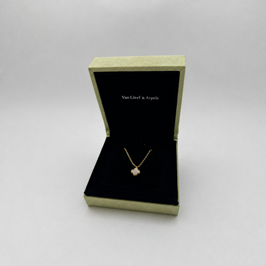 Collar Van Cleef trébol dorado de nácar blanco - foto 14