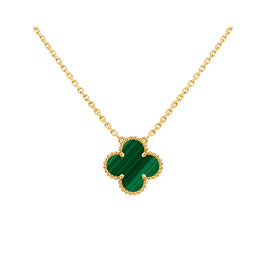 Collar Van Cleef trébol dorado verde malaquita